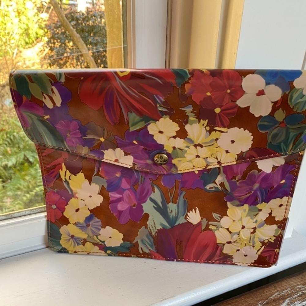 Patricia Nash Floral Laptop Bag - Brown and Multicolor